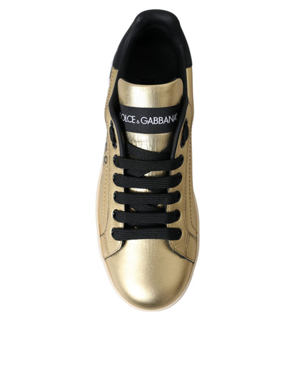 Жіноче взуття Dolce &amp; Gabbana Gold Portofino з телячої шкіри