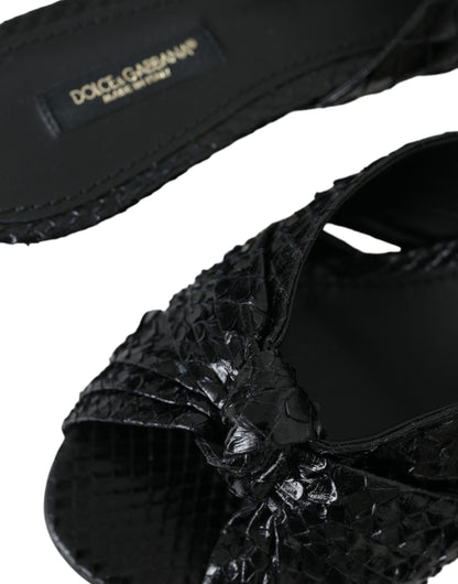 Чорні екзотичні шкіряні туфлі на підборах Dolce &amp; Gabbana