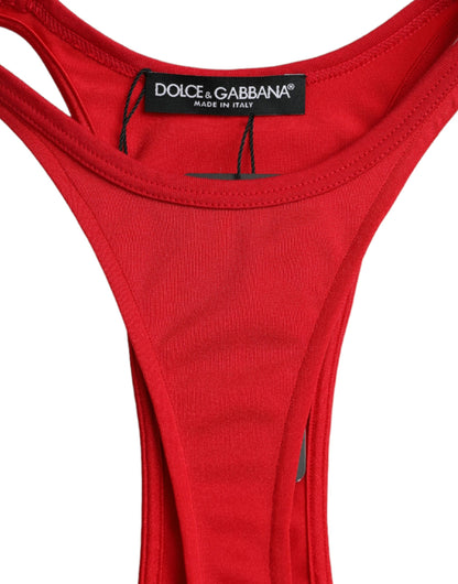 Міні-сукня-футляр Dolce &amp; Gabbana з червоного нейлонового еластичного обтягуючого крою