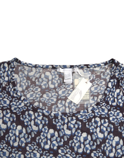 Нижня білизняна блуза Just Cavalli Blue з квітковим мереживом і довгими рукавами