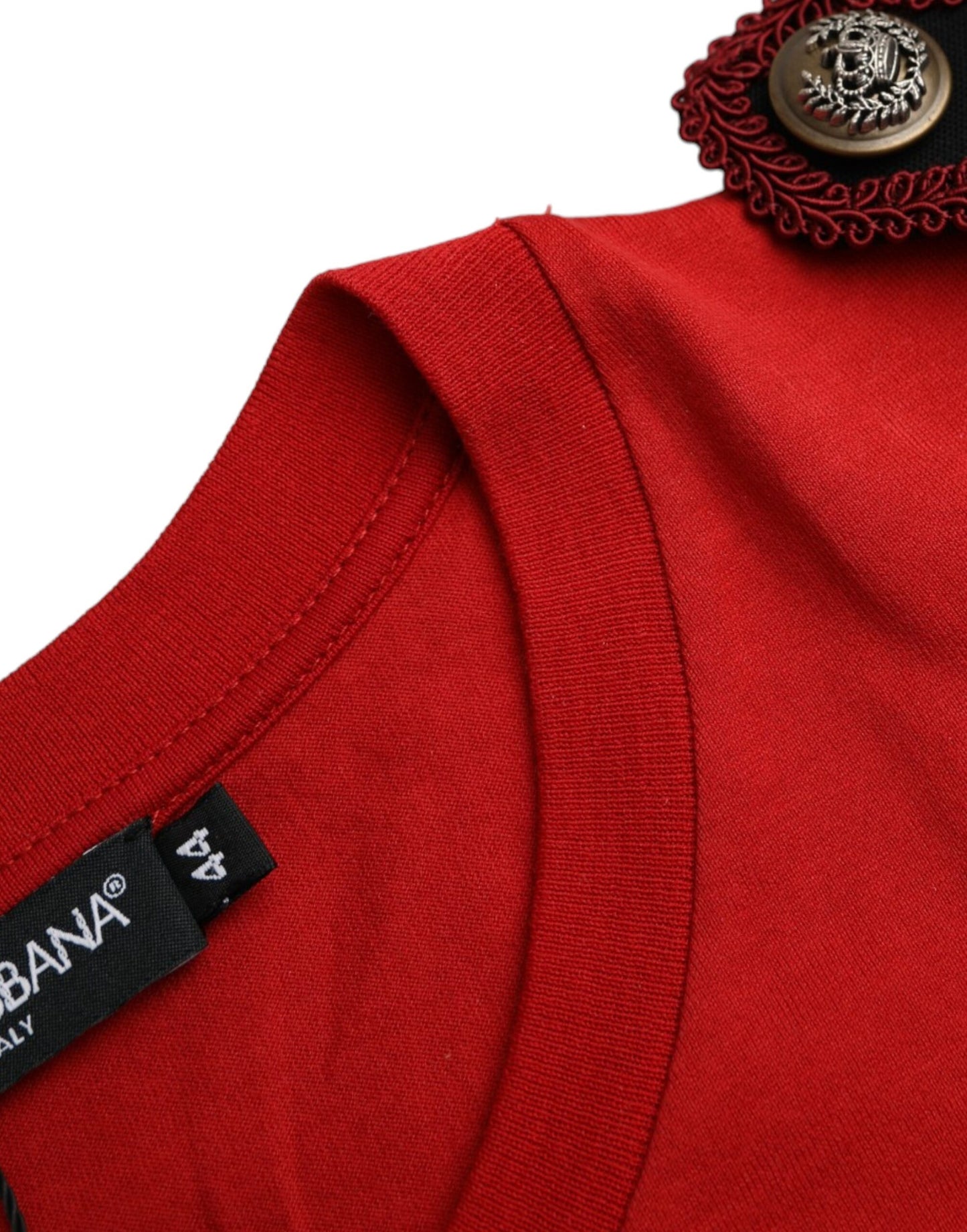 Червона бавовняна футболка з круглим вирізом із графічним принтом Dolce &amp; Gabbana