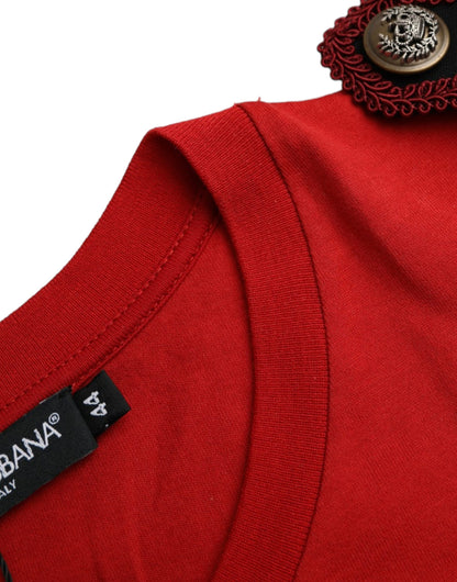 Червона бавовняна футболка з круглим вирізом із графічним принтом Dolce &amp; Gabbana