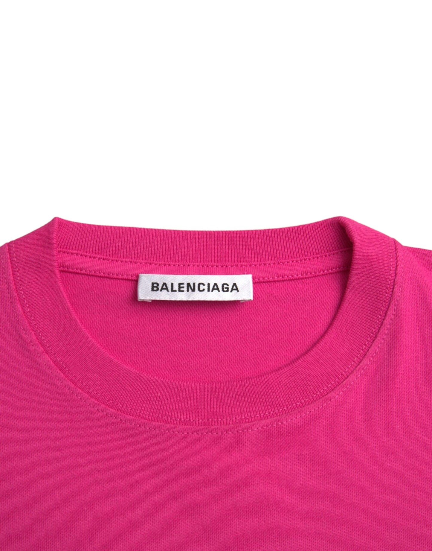 Рожева бавовняна футболка Balenciaga з круглим вирізом і короткими рукавами