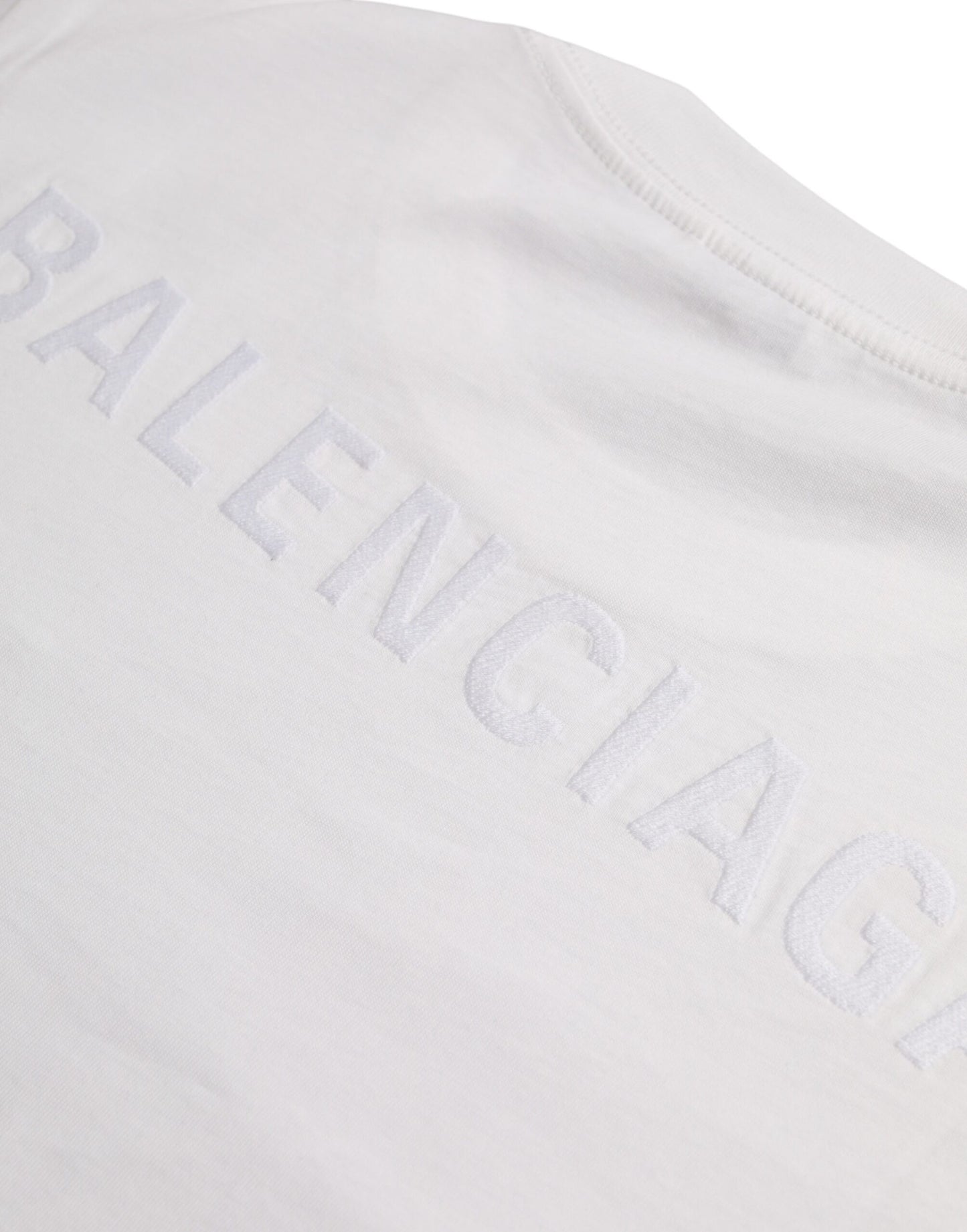 Біла бавовняна футболка Balenciaga з круглим вирізом і короткими рукавами