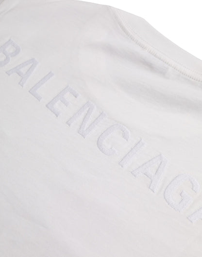 Біла бавовняна футболка Balenciaga з круглим вирізом і короткими рукавами