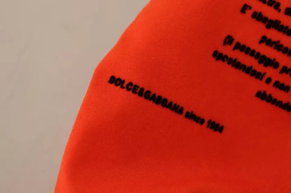 Помаранчева бавовняна футболка з круглим вирізом і принтом логотипу Dolce &amp; Gabbana