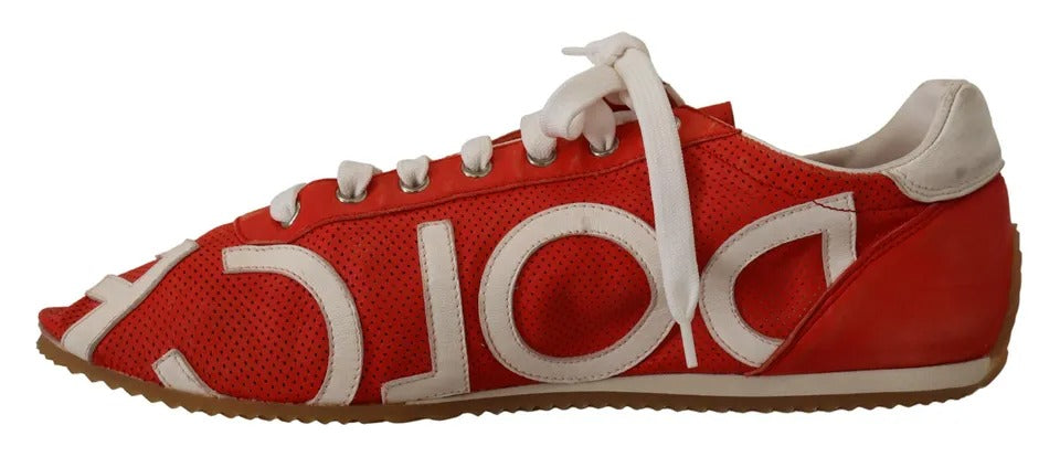 Чоловічі кросівки Dolce &amp; Gabbana Red White Leather Logo Casual