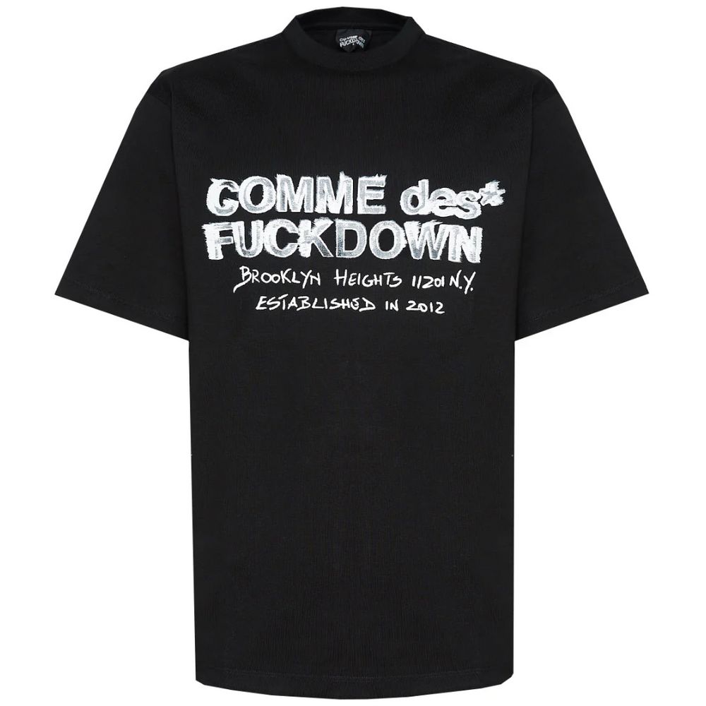 Чорна бавовняна футболка Comme Des Fuckdown