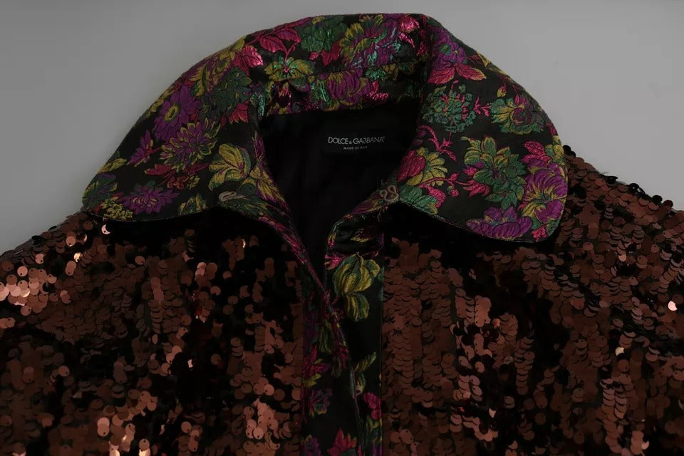 Довге пальто Dolce &amp; Gabbana з багатобарвним жаккардом і блискітками