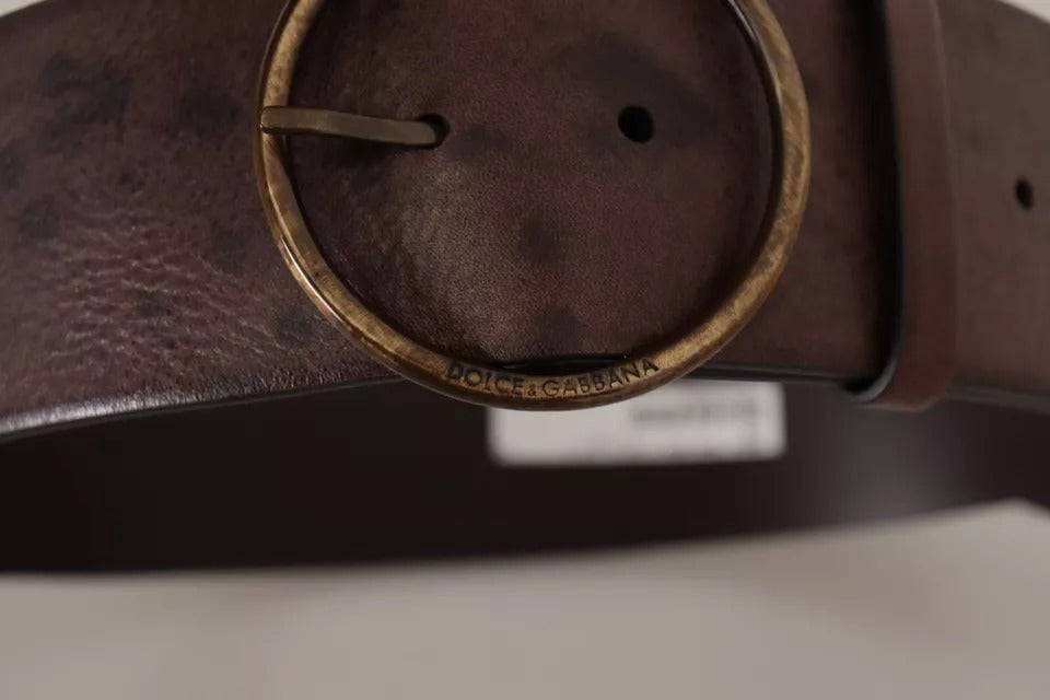 Ремінь Dolce &amp; Gabbana з широкою телячою шкірою та круглою пряжкою