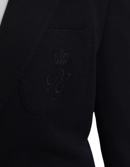 Синій вовняний однобортний піджак Dolce &amp; Gabbana Notch