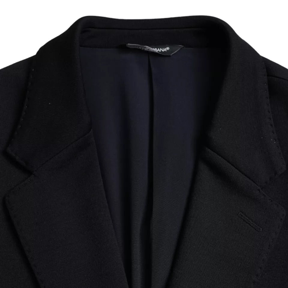 Синій вовняний однобортний піджак Dolce &amp; Gabbana Notch
