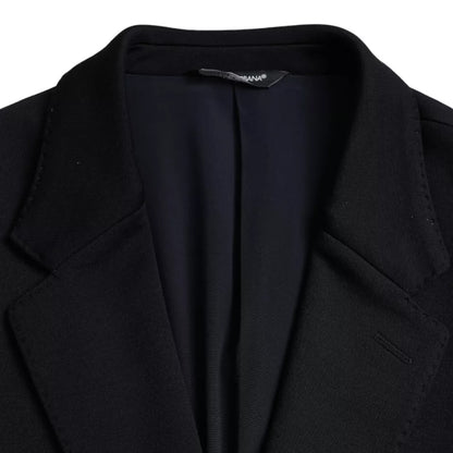 Синій вовняний однобортний піджак Dolce &amp; Gabbana Notch