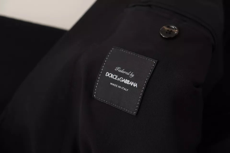 Чорне вовняне приталене пальто піджак Dolce &amp; Gabbana