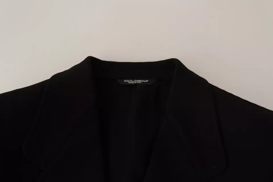 Чорне вовняне приталене пальто піджак Dolce &amp; Gabbana