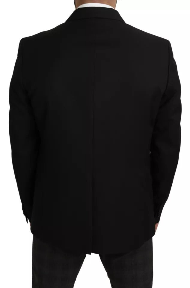 Чорний вовняний піджак Dolce &amp; Gabbana Slim Fit Notch Blazer
