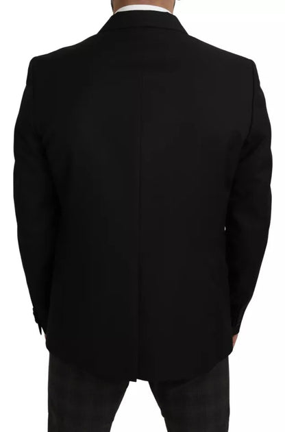 Чорний вовняний піджак Dolce &amp; Gabbana Slim Fit Notch Blazer