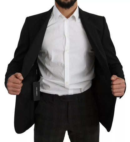 Чорний вовняний піджак Dolce &amp; Gabbana Slim Fit Notch Blazer