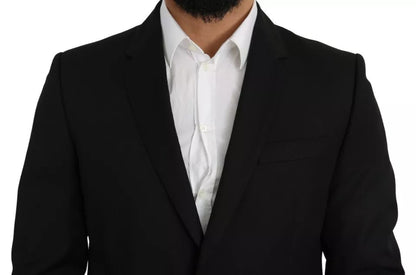 Чорний вовняний піджак Dolce &amp; Gabbana Slim Fit Notch Blazer