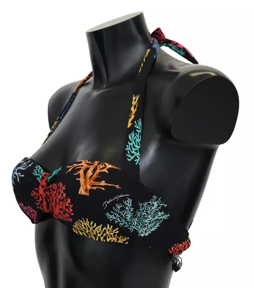Купальник Dolce &amp; Gabbana Black Corals з принтом Пляжний бікіні
