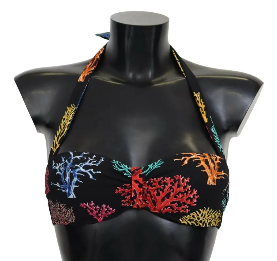Купальник Dolce &amp; Gabbana Black Corals з принтом Пляжний бікіні