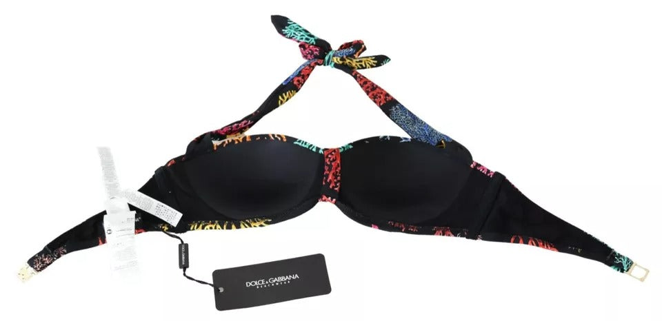 Купальник Dolce &amp; Gabbana Black Corals з принтом Пляжний бікіні