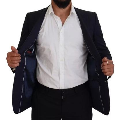Синє вовняне офіційне пальто Dolce &amp; Gabbana Slim Fit. Чоловічий блейзер