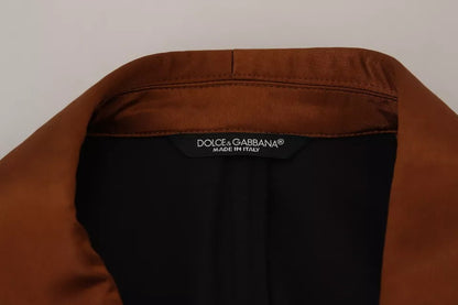 Тонкий шовковий блейзер Dolce &amp; Gabbana з бронзовим принтом мавпи