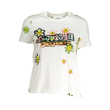 Біла бавовняна жіноча футболка Desigual