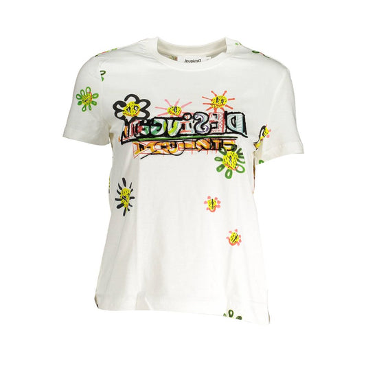Біла бавовняна жіноча футболка Desigual
