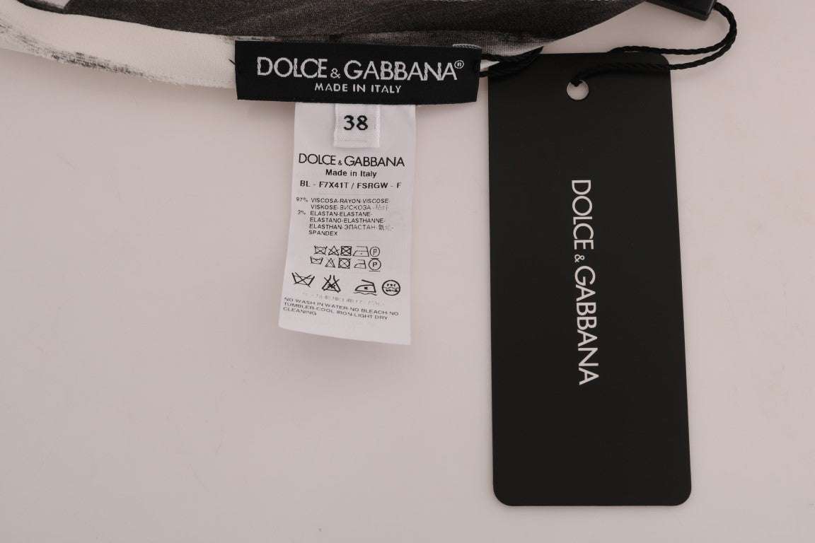 Елегантна стрейчева блуза Dolce &amp; Gabbana в смужку