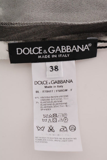 Елегантна стрейчева блуза Dolce &amp; Gabbana в смужку