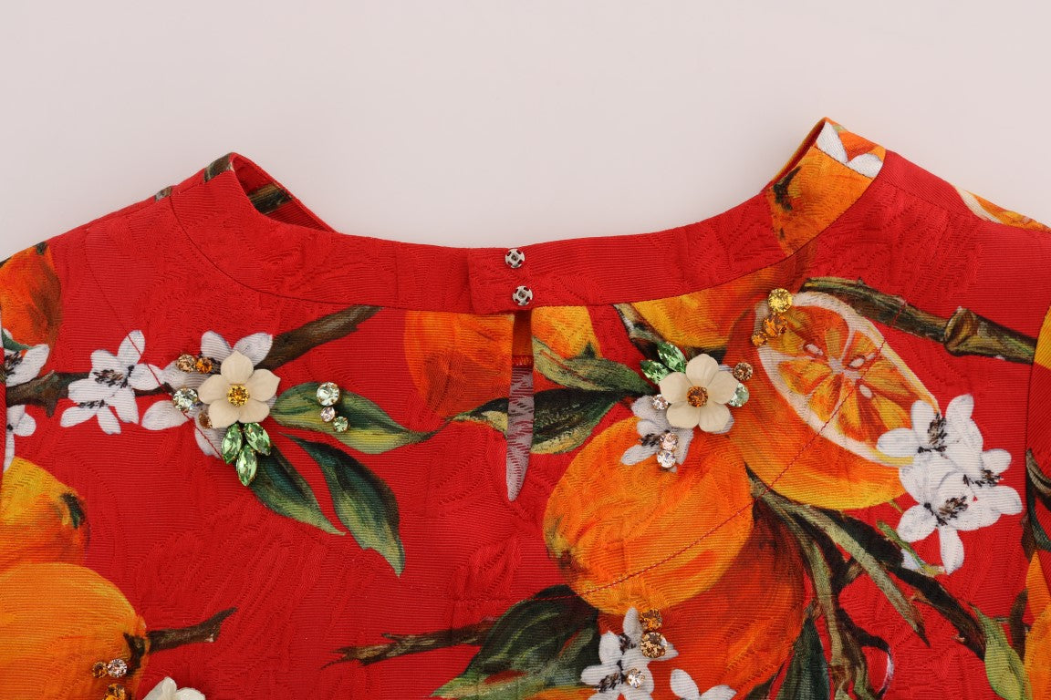 Прикрашена крепова блуза Dolce &amp; Gabbana з квітковим принтом
