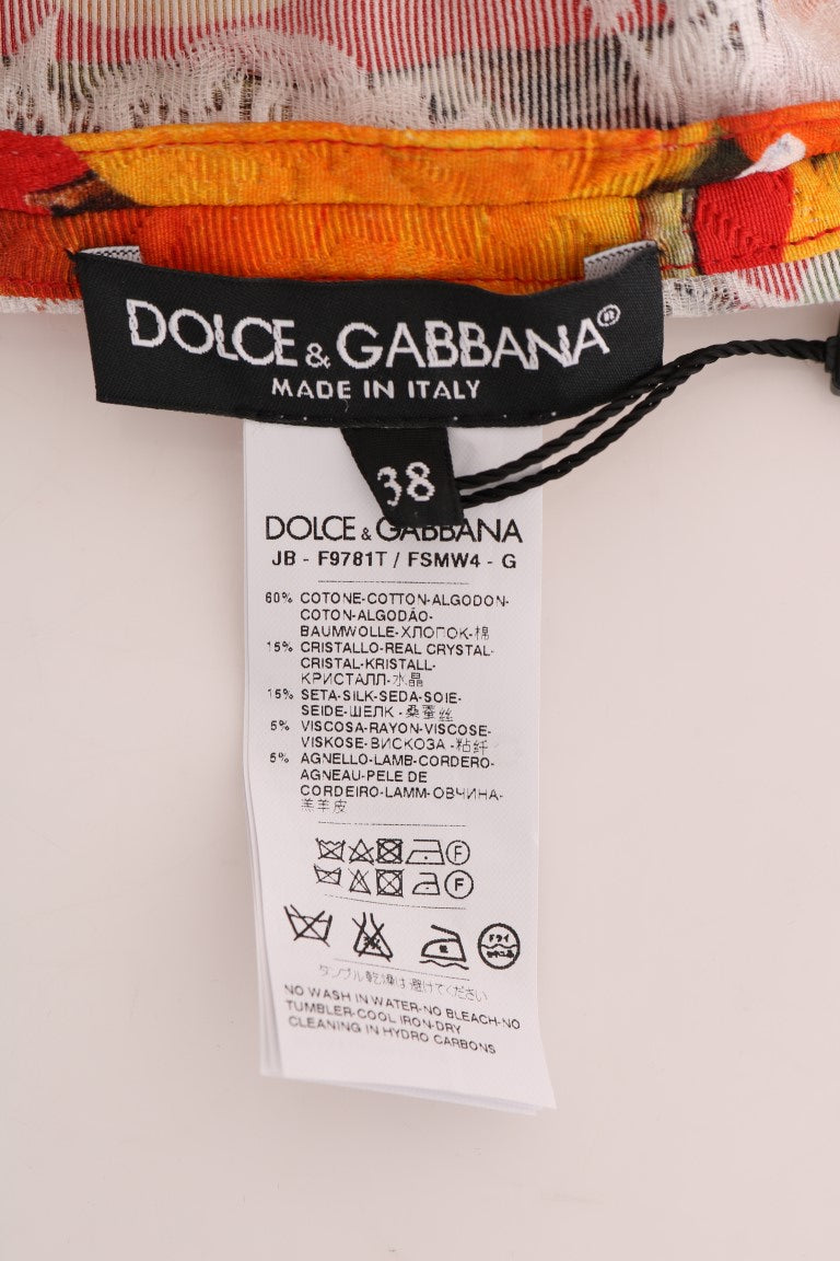 Прикрашена крепова блуза Dolce &amp; Gabbana з квітковим принтом