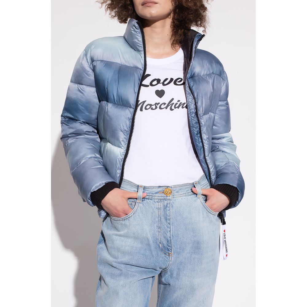 Світло-блакитний пуховик Love Moschino Chic з логотипом