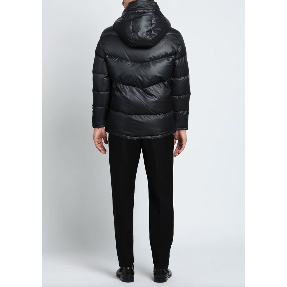 Чорна чоловіча куртка з поліестеру Aquascutum