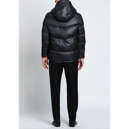 Чорна чоловіча куртка з поліестеру Aquascutum