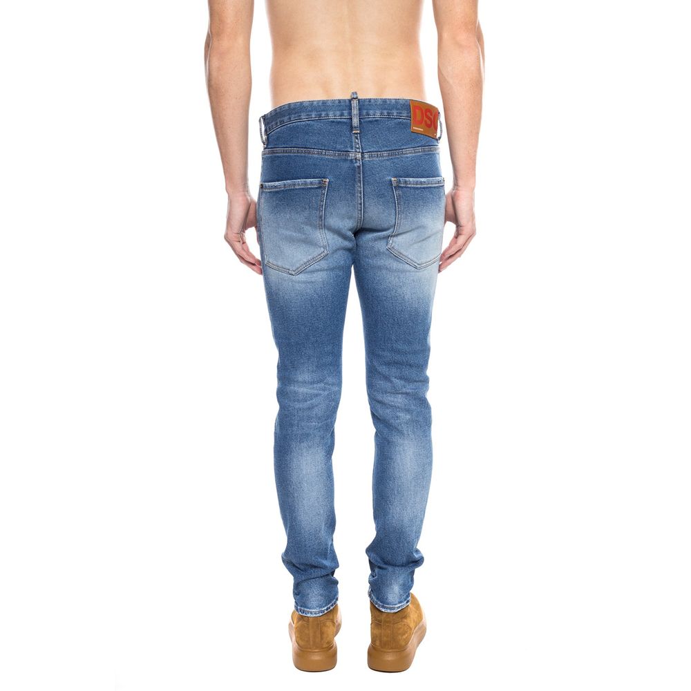 Сині бавовняні чоловічі потерті джинси Dsquared²