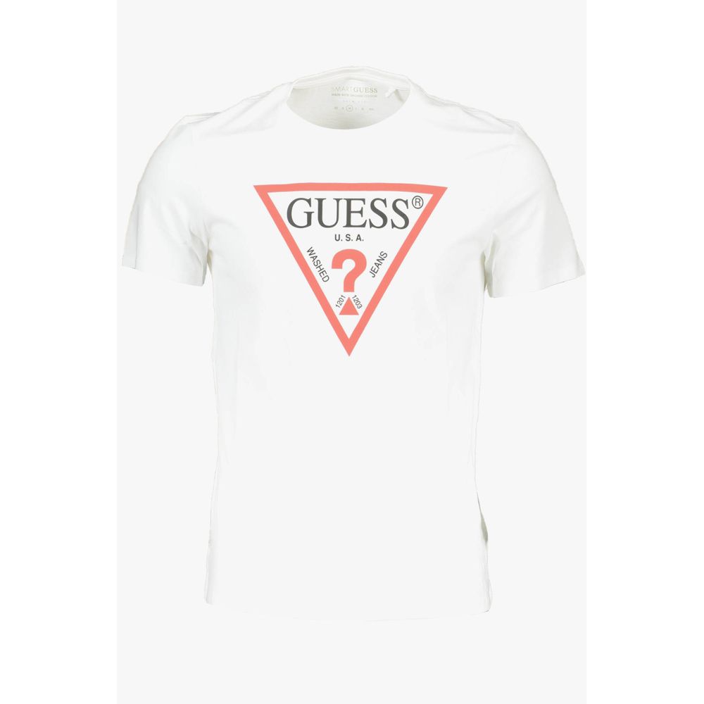 Біла бавовняна чоловіча футболка Guess Jeans