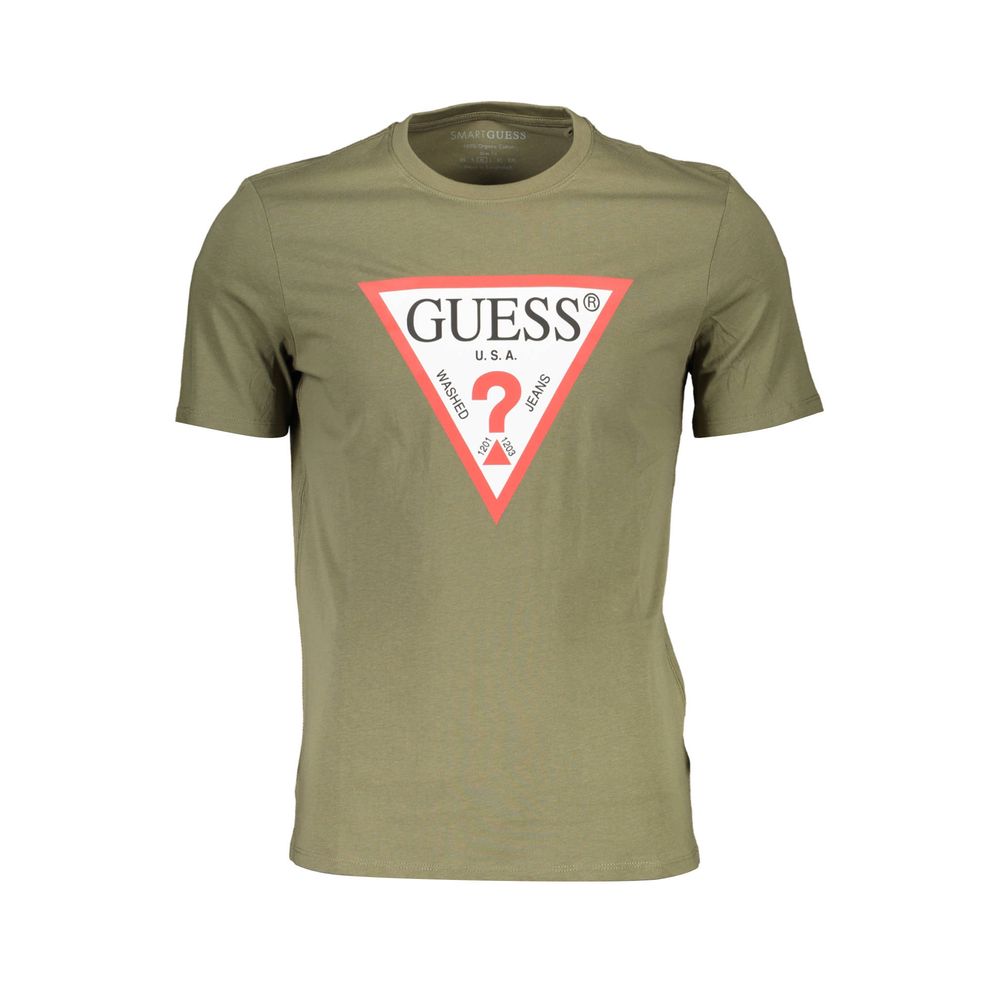 Зелена бавовняна чоловіча футболка Guess Jeans