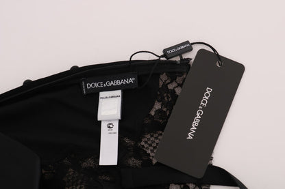 Чорний мереживний халат Dolce &amp; Gabbana із суміші шовку