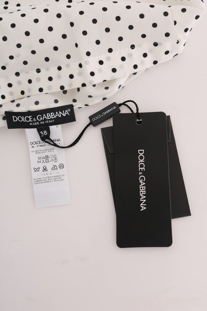 Шикарна шовкова блуза Dolce &amp; Gabbana в горошок