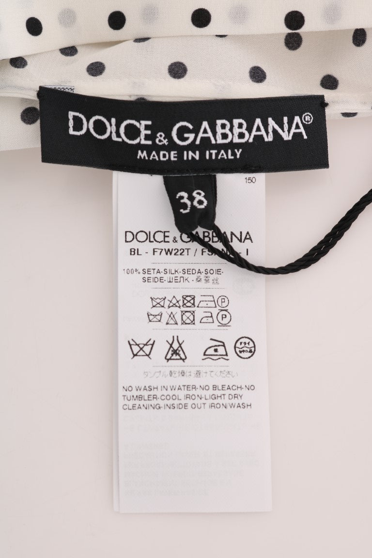 Шикарна шовкова блуза Dolce &amp; Gabbana в горошок