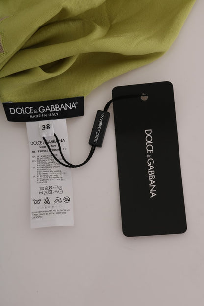 Елегантна шовкова блуза Dolce &amp; Gabbana з квітковим мереживом
