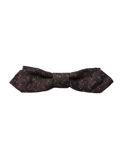 Краватка-метелик Dolce &amp; Gabbana з шовковим темно-бордовим малюнком і регульованою шиєю