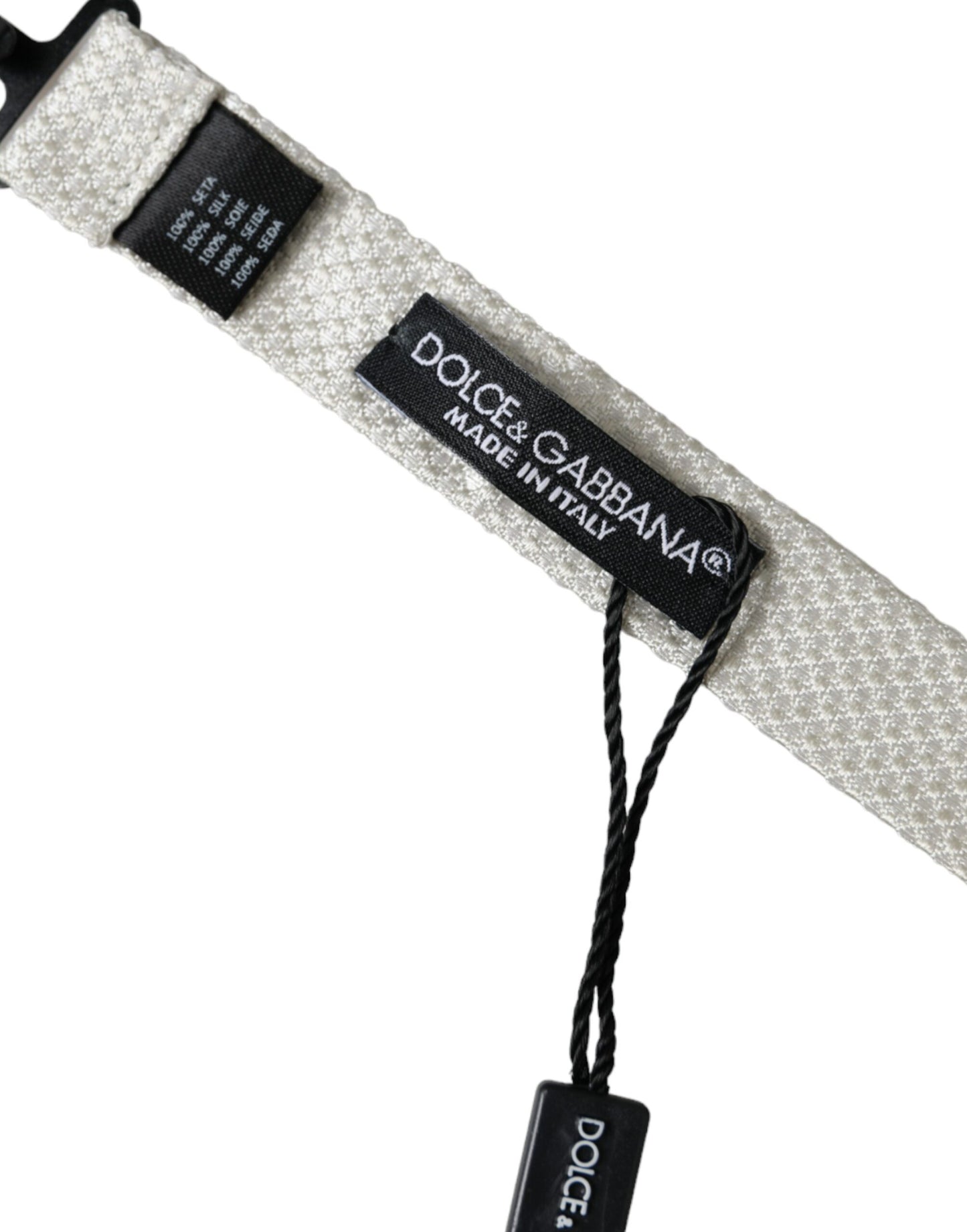 Краватка-метелик Dolce &amp; Gabbana Off White Silk з регульованою шиєю