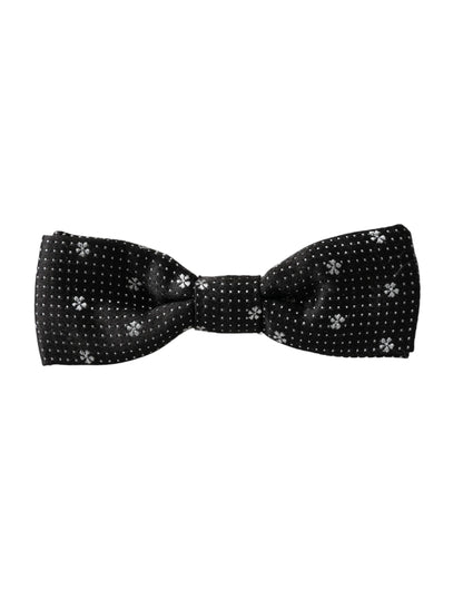 Чоловіча краватка-метелик Dolce &amp; Gabbana з чорним шовком і квітковим регульованим вирізом