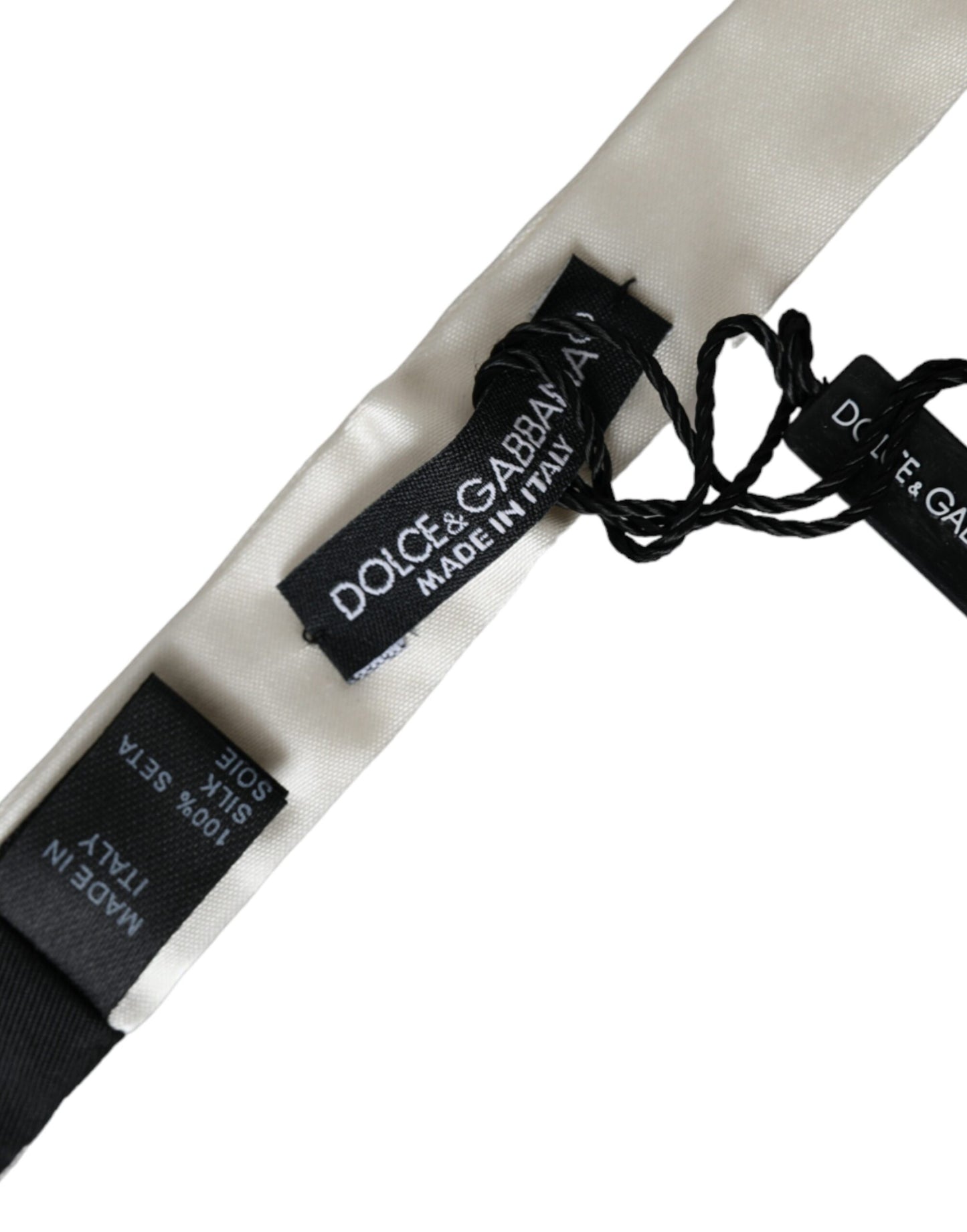 Чоловіча краватка-метелик із білого шовку Dolce &amp; Gabbana