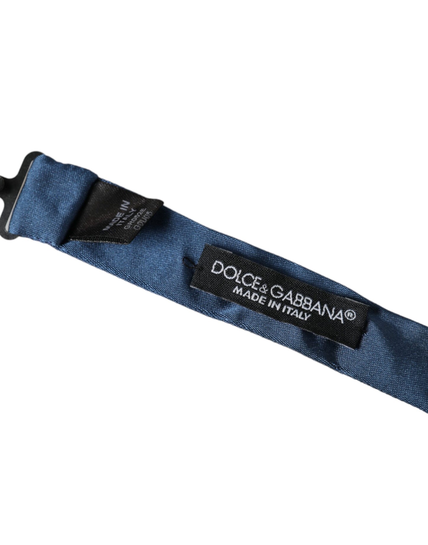 Чоловіча краватка-метелик Dolce &amp; Gabbana з синім атласним шовком і регульованою шиєю