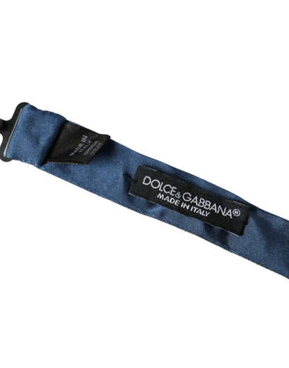 Чоловіча краватка-метелик Dolce &amp; Gabbana з синім атласним шовком і регульованою шиєю